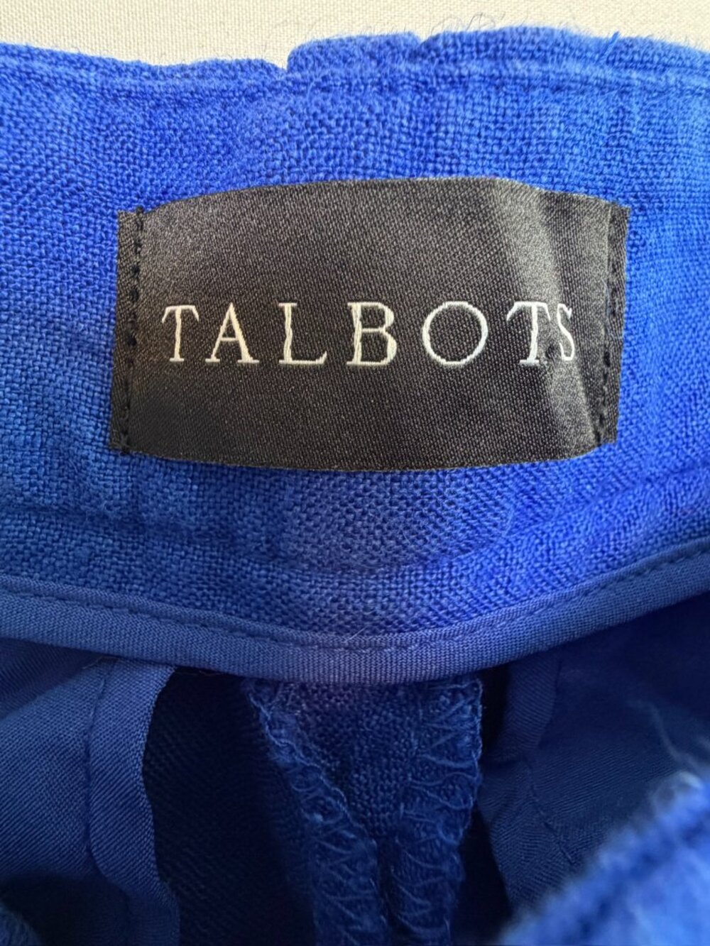 TALBOTS Southampton Linen Straight Leg Trouser Pants Royal Blue 4 - Picture 10 of 12